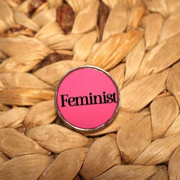 il_fullxfull.7629605861_41wi Hot Pink Feminist Steel Lapel Pin: Statement Backpack Accessory