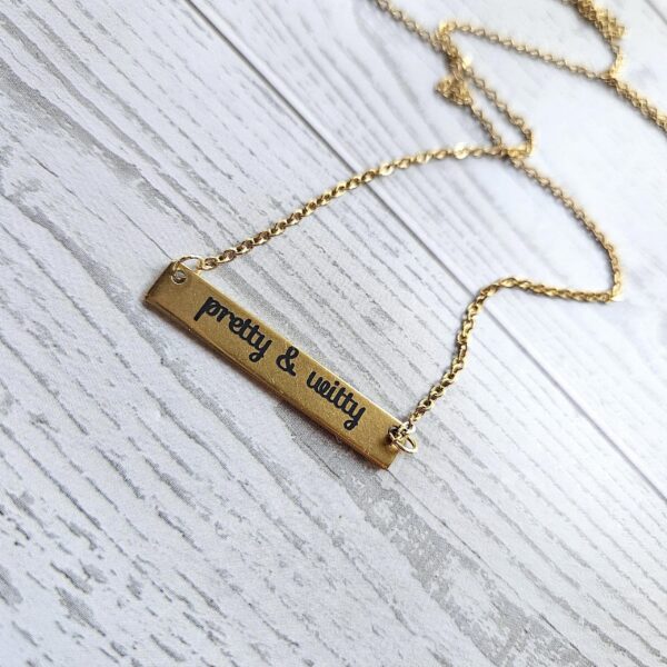il_fullxfull.7629607817_rcpw-1 Pretty & Witty Necklace • 18K Gold PVD or Satin Stainless Steel • Tarnish-Proof Bar Jewelry