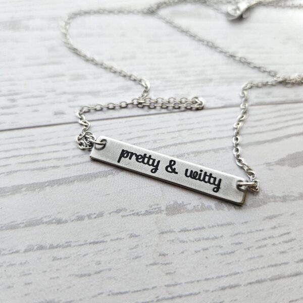 il_fullxfull.7629607923_2d2v-1 Pretty & Witty Necklace • 18K Gold PVD or Satin Stainless Steel • Tarnish-Proof Bar Jewelry