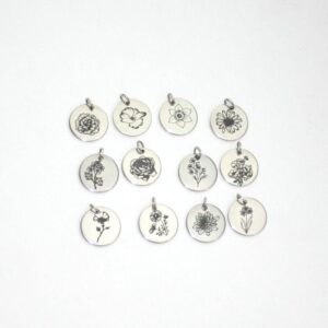 Birth Flower Necklace – Stainless Steel Layering Pendant - Your Choice
