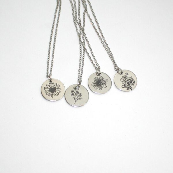 il_fullxfull.7629608861_etoc Birth Flower Necklace – Stainless Steel Layering Pendant - Your Choice