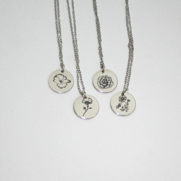 il_fullxfull.7629608909_mk18 Birth Flower Necklace – Stainless Steel Layering Pendant - Your Choice