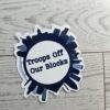 Baltimore Skyline Protest Sticker: Troops Off Our Blocks Vinyl Decal