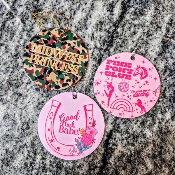 Chappell Inspired Christmas Ornament Set: Pink Pony Club, Midwest Princess, Good Luck Babe 1 Chappell Inspired Christmas Ornament Set: Pink Pony Club, Midwest Princess, Good Luck Babe