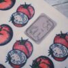 Tomato Tote Bag: Hand-Colored Canvas Grocery Bag with Leatherette Patch