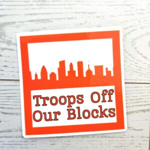 Baltimore Protest Sticker: Anti-Occupation Vinyl Decal - Orange Skyline