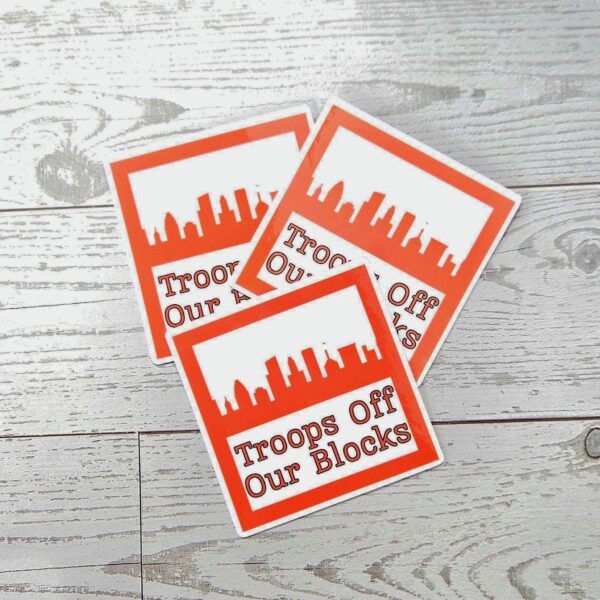 Baltimore Protest Sticker: Anti-Occupation Vinyl Decal - Orange Skyline