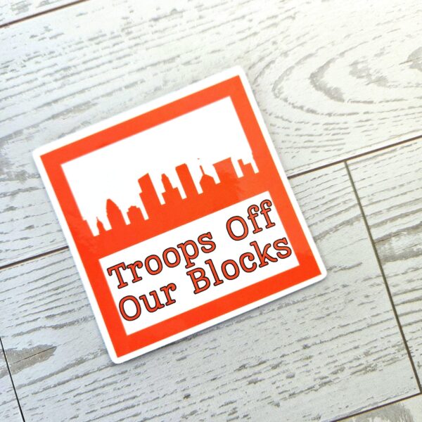 Baltimore Protest Sticker: Anti-Occupation Vinyl Decal - Orange Skyline