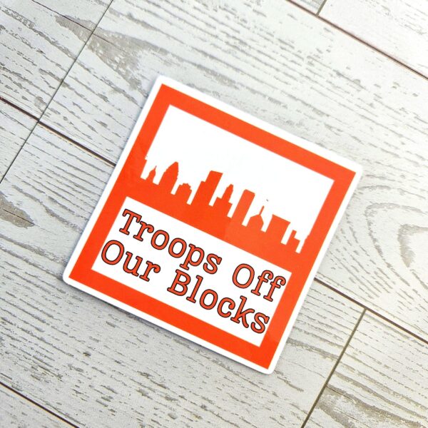 Baltimore Protest Sticker: Anti-Occupation Vinyl Decal - Orange Skyline