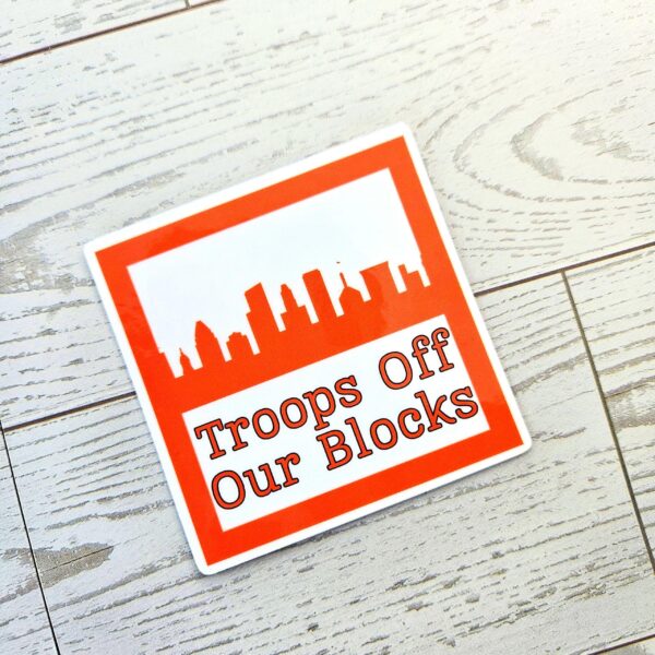 Baltimore Protest Sticker: Anti-Occupation Vinyl Decal - Orange Skyline