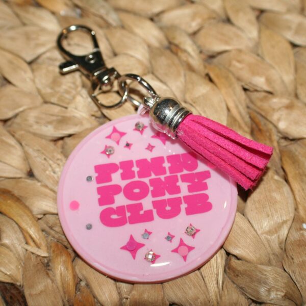 il_fullxfull.7629612439_8jcd-1 Pink Pony Club Motel Keychain Round Keychain with Tassel