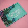 Trinket Dish with Succulent Accents - Handmade Serving Cunt Vanity Tray - Quirky Feminist Decor