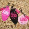 il_fullxfull.7629612993_cto9 Pink Pony Club Motel Keychain Round Keychain with Tassel