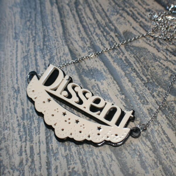 Silver RBG Dissent Collar Necklace - Feminist Statement Jewelry