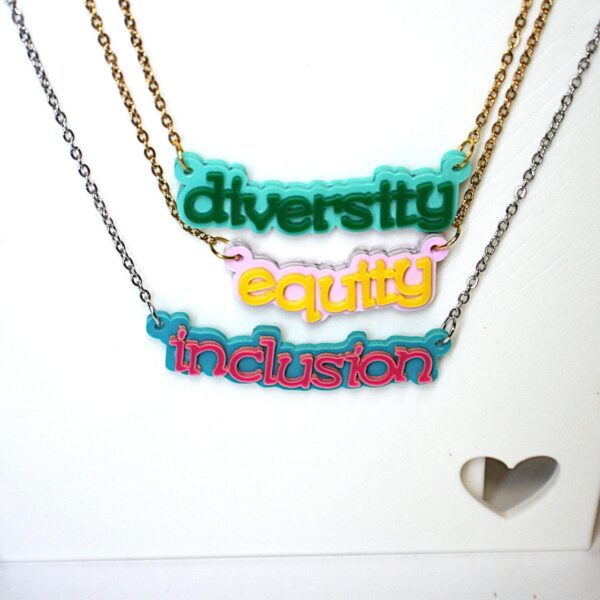 il_fullxfull.7629615305_teny DEI Necklace Trio - Diversity - Equity - Inclusion - Choose one or Full set