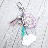 il_fullxfull.7629615655_817c-1 Opalite Bag Charm | Glow In The Dark Lightning Strike Keychain | Custom Engraved Gift