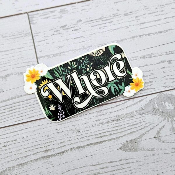 Floral Feminist Vinyl Sticker: Botanical Gothic Laptop Decal
