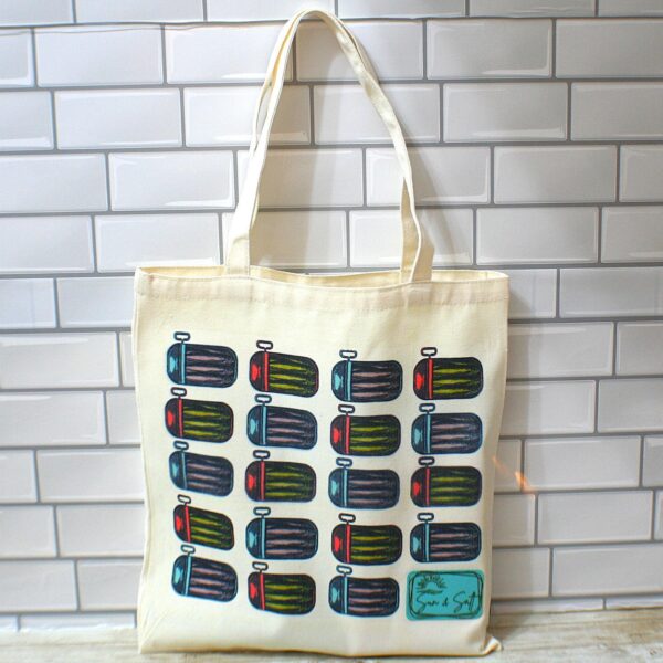 il_fullxfull.7629617043_f5xj Sardine Canvas Tote Bag: Retro Sun & Salt Beach Market Bag