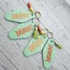 il_fullxfull.7629617239_mxx6-2 Rhinestone Showgirl Motel Keychain: Mint Green Glitter Resin Key Tag - Choose Style and Attachment