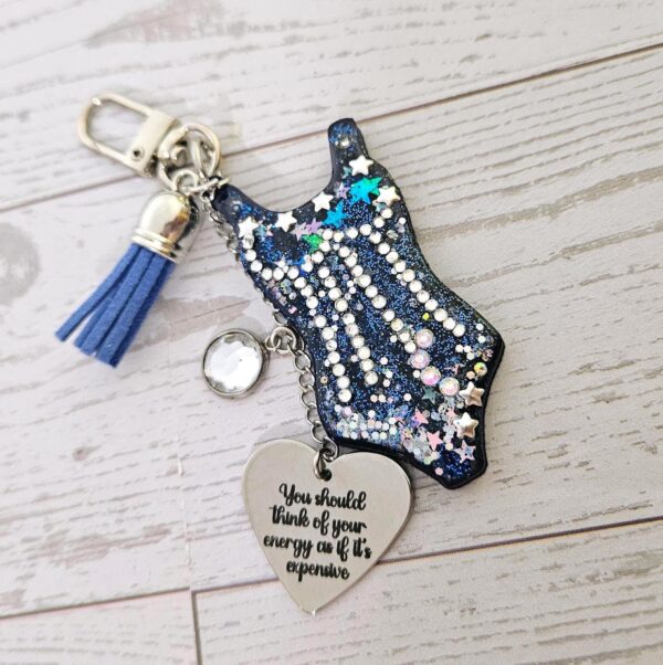 Eras Personalized Bodysuit Bag Charm: Midnight Sparkle Rhinestone Keychain, Custom Purse Accessory 12 Eras Personalized Bodysuit Bag Charm: Midnight Sparkle Rhinestone Keychain, Custom Purse Accessory