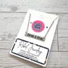 Feral and Free Necklace – Feminist Jewelry Gift – Stainless Steel Bar Pendant with Black Engraving
