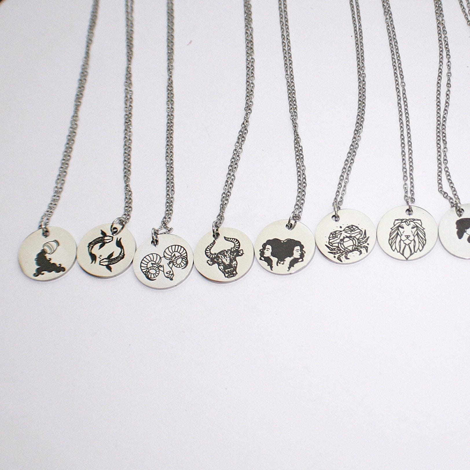 Minimalist Zodiac Pendant Necklace: Stainless Steel Horoscope Charm - Image 6