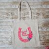 il_fullxfull.7629625057_o6cj-2 Chappell Inspired Tote Bag, Good Luck Babe Floral Horseshoe Design, Pop Music Fan Bag