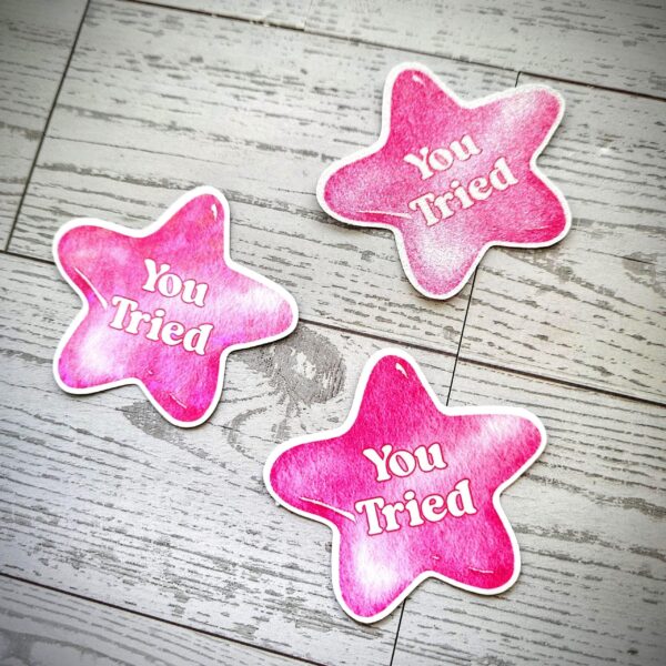 You Tried Star Sticker: Holographic, Glitter, or Matte Finish