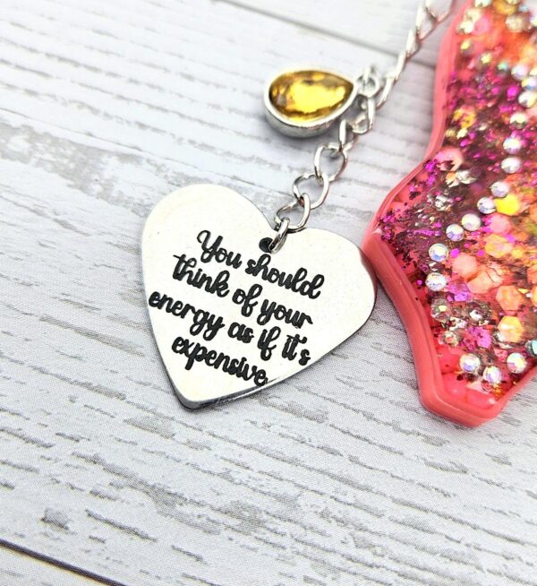il_fullxfull.7629630035_s5ts Orange Showgirl Era Keychain – Rhinestone Resin Bag Charm with Engraved Quote
