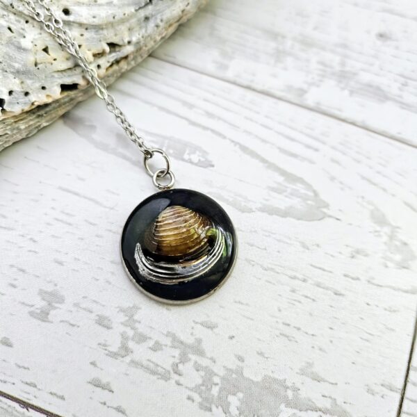 il_fullxfull.7629630407_acjb-2 Real River Clam Shell Necklace – Handmade Coastal Pendant with Silver Tip – One of a Kind