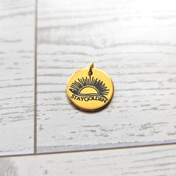 Stay Golden Sunburst Necklace, 18k Gold PVD Stainless Steel, Waterproof