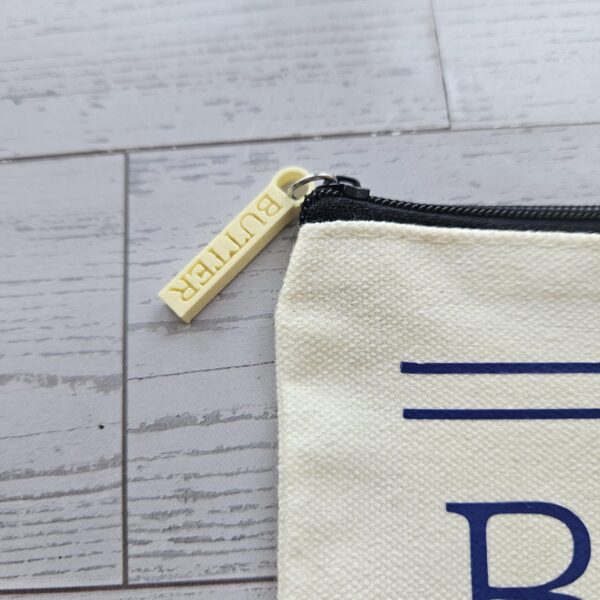 Butter Stick Canvas Zip Pouch, Retro Foodie Makeup Bag, 3D Printed Zipper Pull