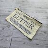 Butter Stick Canvas Zip Pouch, Retro Foodie Makeup Bag, 3D Printed Zipper Pull