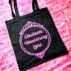 Jane Austen Tote Bag - Obstinate Headstrong Girl Canvas Book Bag 3 The ultimate gift for the witty bookworm! 📚 This bold Jane Austen tote bag features the "Obstinate Headstrong Girl" quote. Perfect for library hauls and gifts. Obsessed with Jane Austen but tired of boring, beige book bags? We’ve got you. This She’sSoCrafty Goods original design takes the wit of Pride and Prejudice and gives it a bold, modern glow-up. 💖✨ Crafted from premium, heavyweight black cotton canvas, this 14" x 15" tote is sturdy enough to carry your entire TBR (To-Be-Read) pile, your la (3)