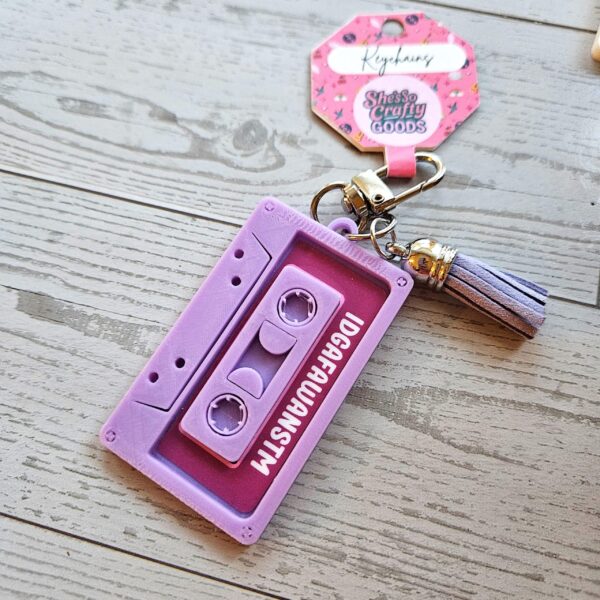 Retro Cassette Bag Charm, NFC Programmable Mixtape Keychain, Tech Gift for Her