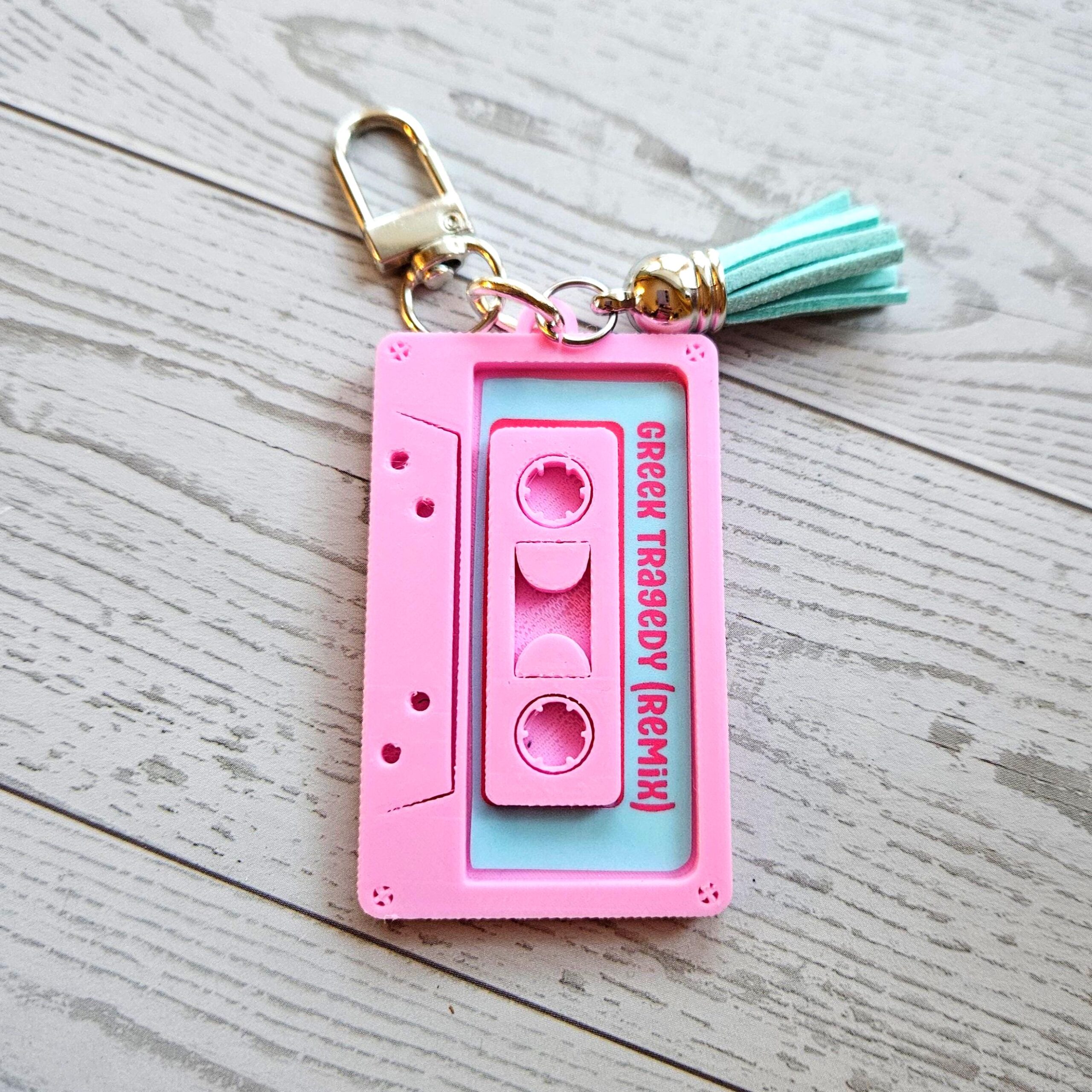 Retro 80s Cassette Bag Charm, NFC Mixtape Keychain, Nostalgic Music Gift - Image 4