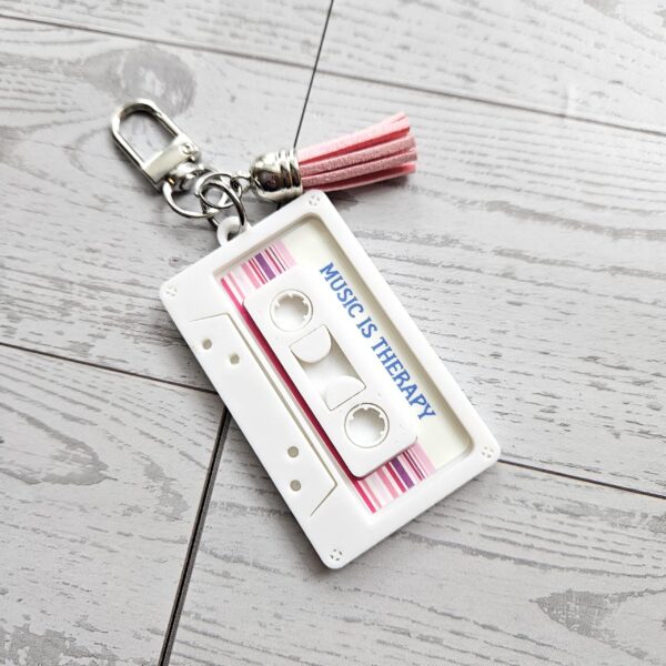 Cassette Tape Keychain – Custom NFC Spotify Playlist Charm – Music Fan Gift