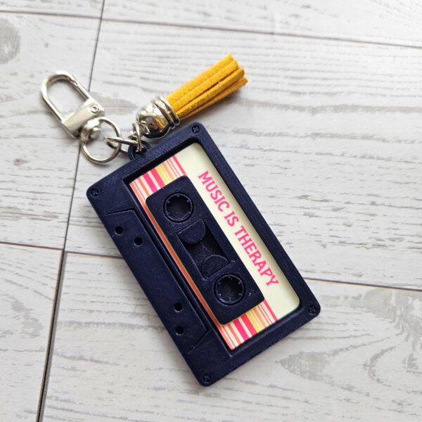 Cassette Tape Keychain – Custom NFC Spotify Playlist Charm – Music Fan Gift
