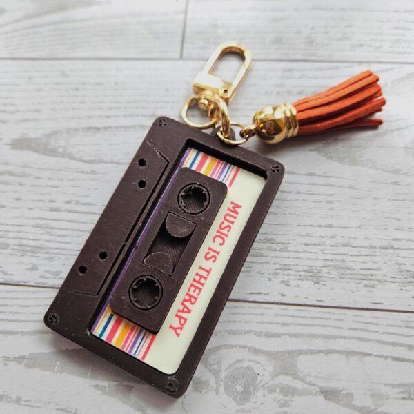 Cassette Tape Keychain – Custom NFC Spotify Playlist Charm – Music Fan Gift