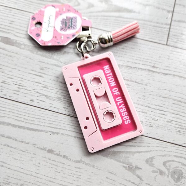 il_fullxfull.7684039432_mb9x-2 Pastel Cassette Bag Charm, Coquette NFC Mixtape Keychain, Y2K Music Gift