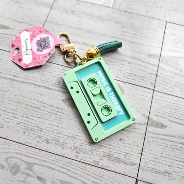 il_fullxfull.7684041440_bx32-2 Pastel Cassette Bag Charm, Coquette NFC Mixtape Keychain, Y2K Music Gift