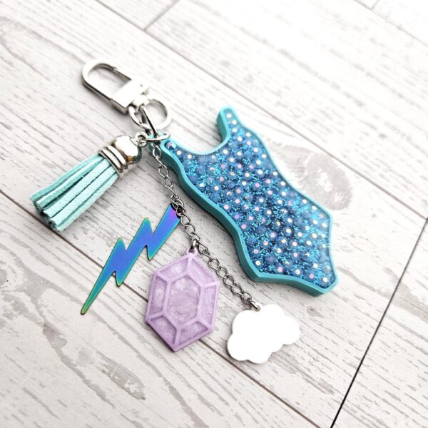 il_fullxfull.7684103596_sz0j-1 Opalite Era Showgirl Bag Charm • Custom Lyric Engraved Heart or Glow-in-the-Dark Lightning Bolt