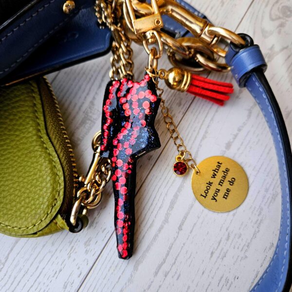 Eras Rhinestone Snake Bodysuit Charm, Custom Engraved Gold Tag Tassel, Concert Bestie Gift 9 Eras Rhinestone Snake Bodysuit Charm, Custom Engraved Gold Tag Tassel, Concert Bestie Gift
