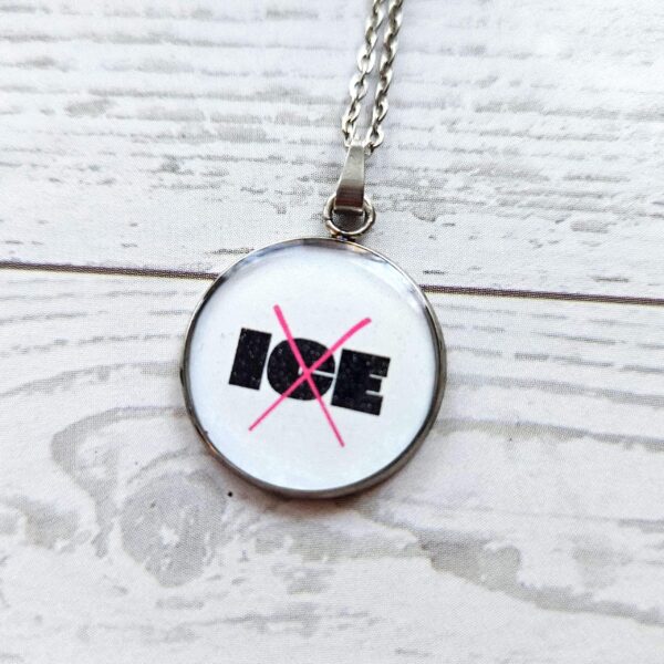 Activist Stainless Steel Pendant Necklace, Political Statement Jewelry, Protest Leftist Gift