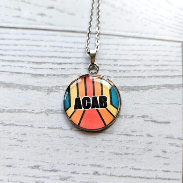 Activist Stainless Steel Pendant Necklace, Political Statement Jewelry, Protest Leftist Gift