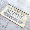 Butter Stick Canvas Zip Pouch, Retro Foodie Makeup Bag, 3D Printed Zipper Pull
