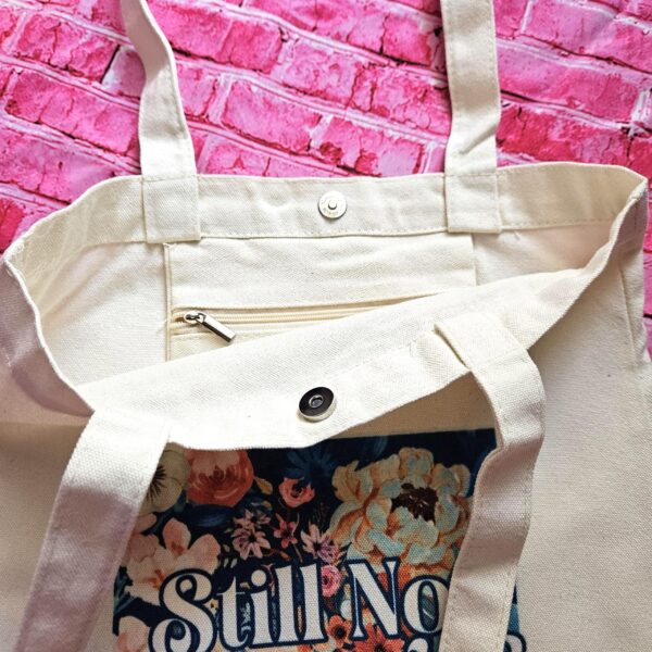 Floral Canvas Tote Bag • Still Not Thriving, Mental Health Statement