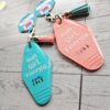 Soft Girl Energy Motel Keychain – Rhinestone Embellished Bag Charm