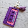 Retro Cassette Bag Charm, NFC Programmable Mixtape Keychain, Tech Gift for Her