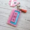 Retro Cassette Bag Charm, NFC Programmable Mixtape Keychain, Tech Gift for Her